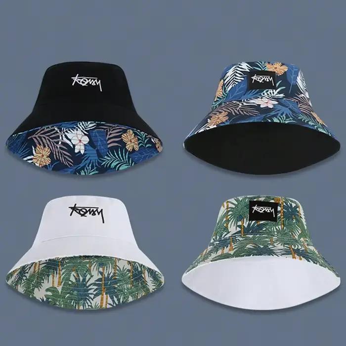 Chapeau de pêcheur imprimé brodé pour hommes et femmes