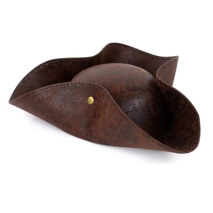 Chapeau de pirate en faux cuir pour hommes et femmes