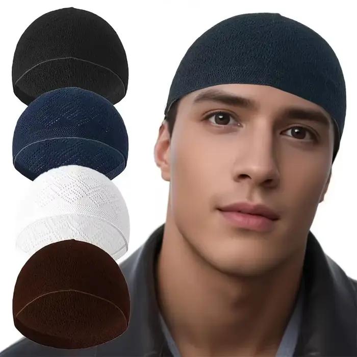 Chapeau de prière musulman pour homme en polyester tricoté multisaison islamique occidentale occassions spéciales de Ramadan et cérémonies traditionnelles