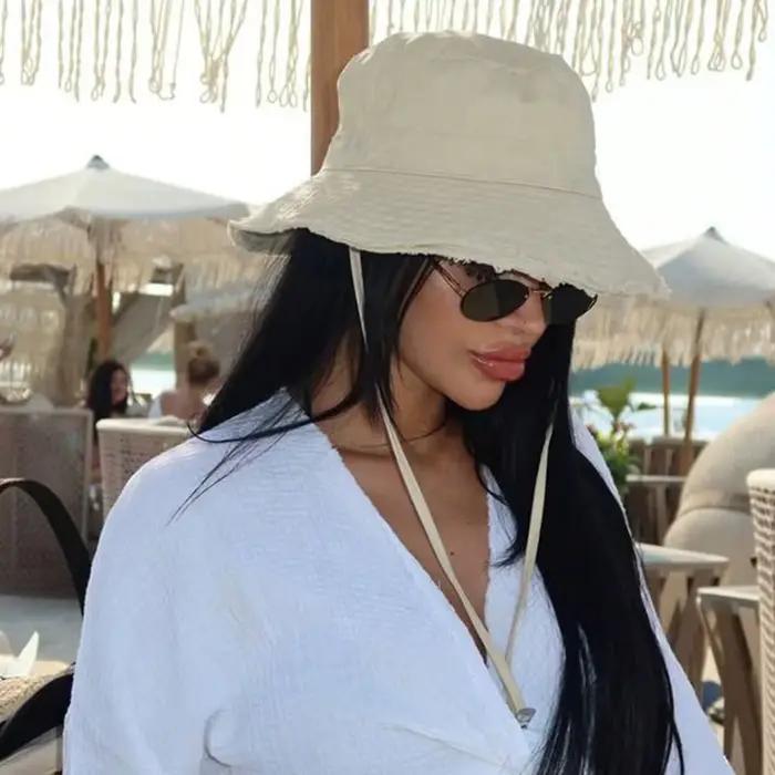 Chapeau seau pour femme avec cordon de serrage