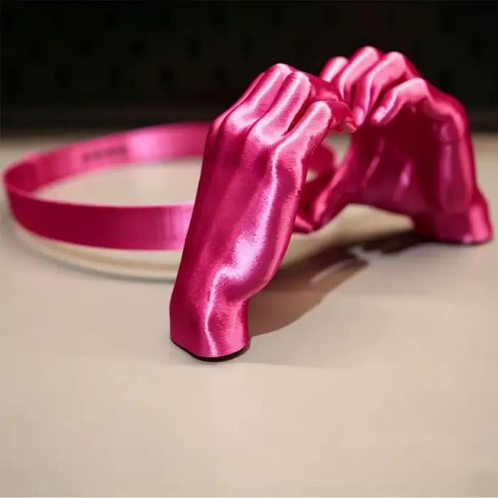 Chapeau de soleil 3D imprimé avec motif de paume et de mains en forme de cœur