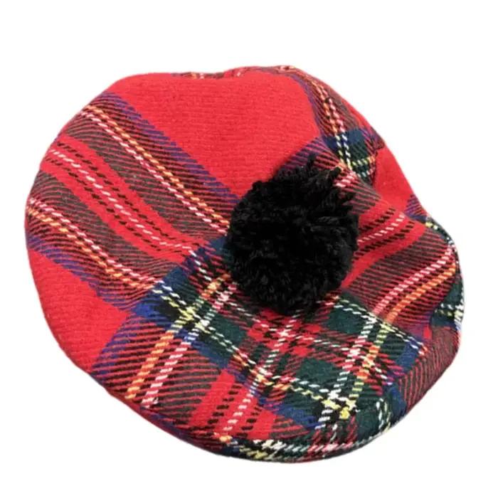 Joli chapeau octogonal écossais pour enfants fille