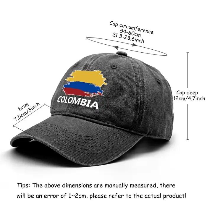 Colombie drapeau casquette de Baseball femmes en plein air décontracté couleur unie