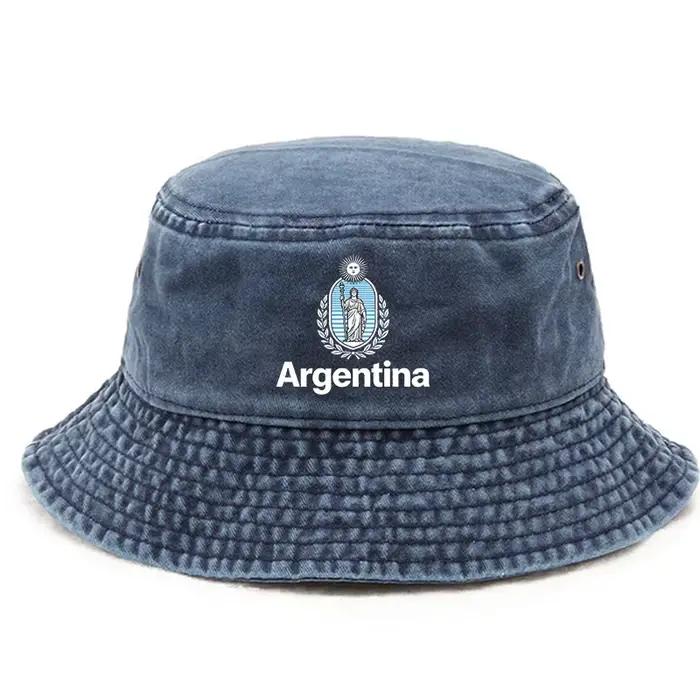 Chapeau de pêcheur motif "Argentine" unisexe en coton pour randonnée et occasions décontractées