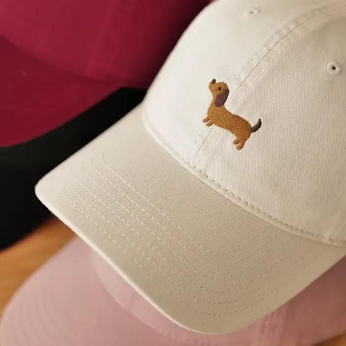 Casquette de baseball Teckel brodée avec protection solaire pour visage fin, pour grandes tailles de tête, quatre saisons, plage, loisirs quotidiens, unisexe, coton polyester