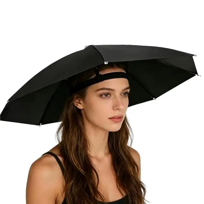 Chapeau Parapluie Pour Femme Imperméable Pliable et Réglable Protection Soleil et Pluie Occasions Spéciales Mode Plage Voyage