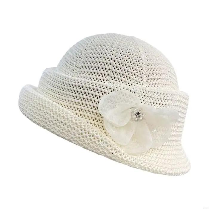 Chapeau seau respirant pour femmes avec Accent fleur