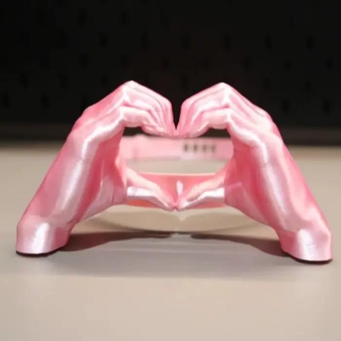 Chapeau de soleil 3D imprimé avec motif de paume et de mains en forme de cœur