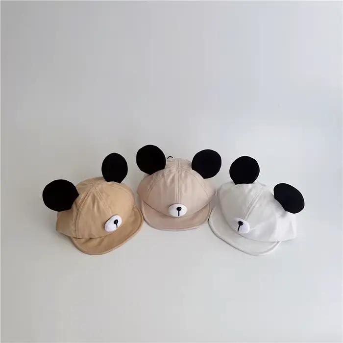 Mignon ours oreille bébé chapeau enfants garçon fille doux coton Peaked Bonnet casquettes
