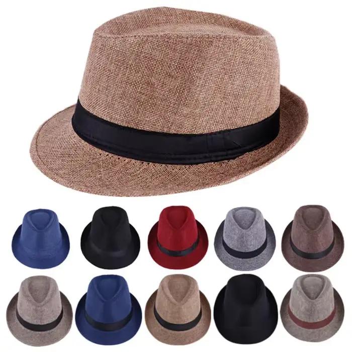 Beau chapeau en lin pur coton Jazz pour hommes