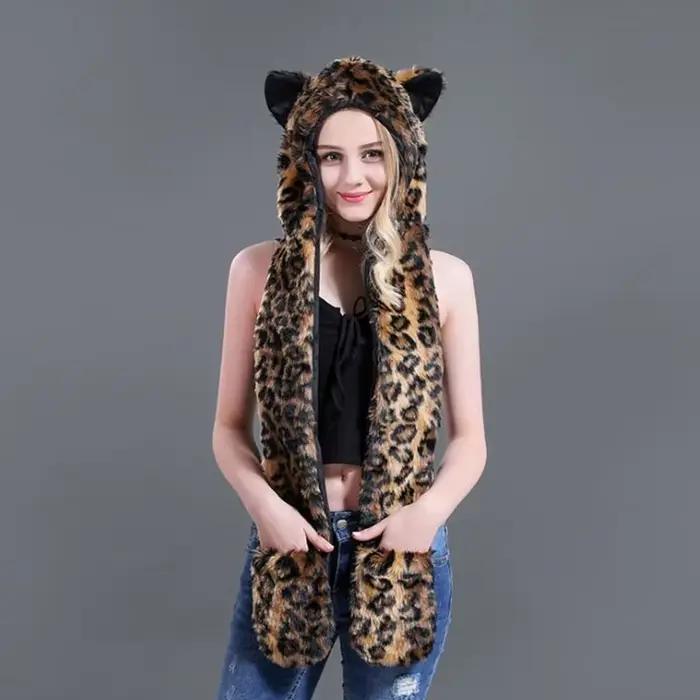 Chapeau à Capuche en Fausse Fourrure pour Homme et Femme