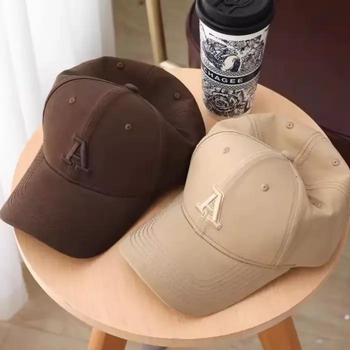 Casquette de baseball vintage classique brodée lettre A pour femme