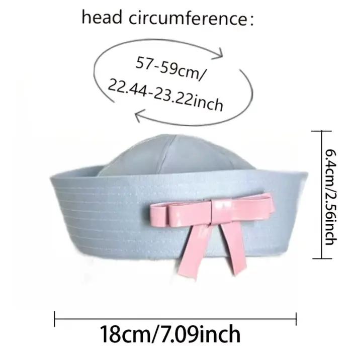 Chapeau de marin Cosplay avec nœud rose doux
