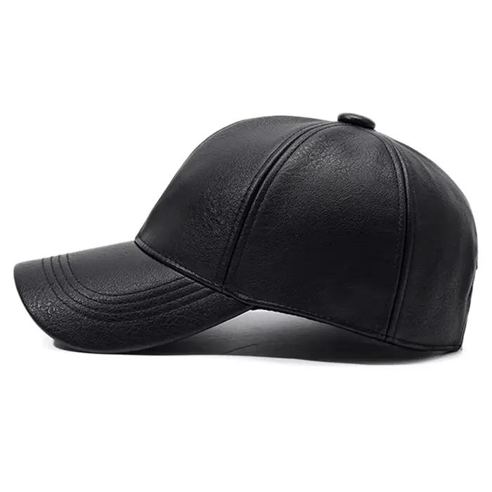 Casquette de baseball en cuir PU de luxe FS pour femme