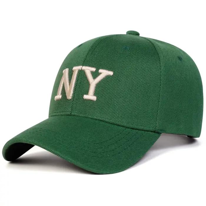 Casquette de baseball unisexe avec broderie NY en polyester pour hommes et femmes, décontractée, ajustable, solaire et sportive pour printemps et automne