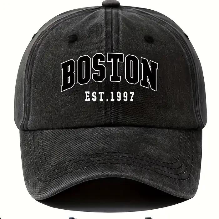 Nouvelle casquette de baseball rétro lavable avec imprimé BOSTON
