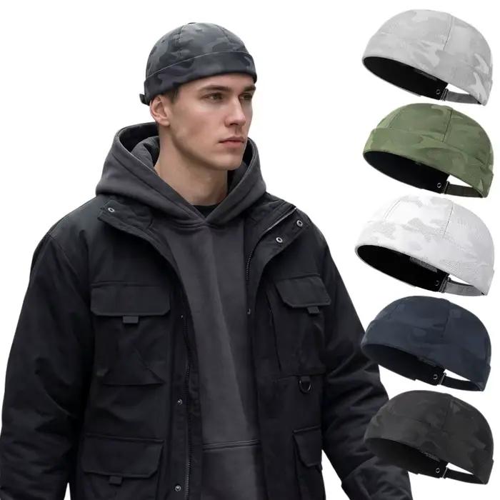Chapeau Docker Camouflage Tendance Unisexe Respirant et Réglable sans Bord pour Printemps