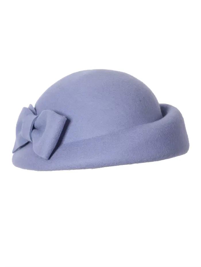 Béret Noir Élégant Style Français Chapeau Fedora Vintage Printemps Mode Féminine Chapeaux en Laine Hiver Accessoire pour Femmes et Filles pour l'Église