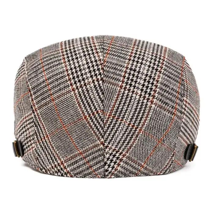 Hommes bérets femmes Vintage Plaid artiste peintre béret chapeau printemps automne casquettes réglable lierre casquette