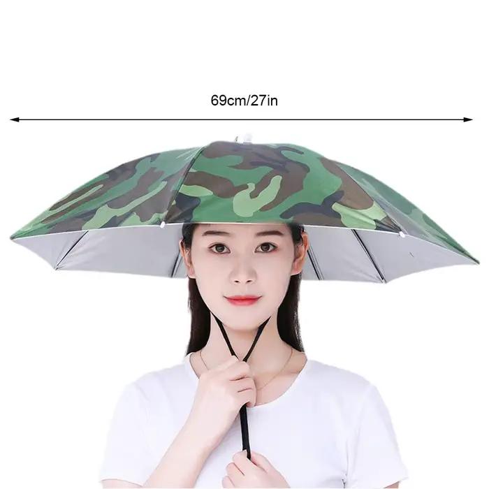 Chapeau parapluie anti-UV pliable et imperméable pour la pêche et la plage