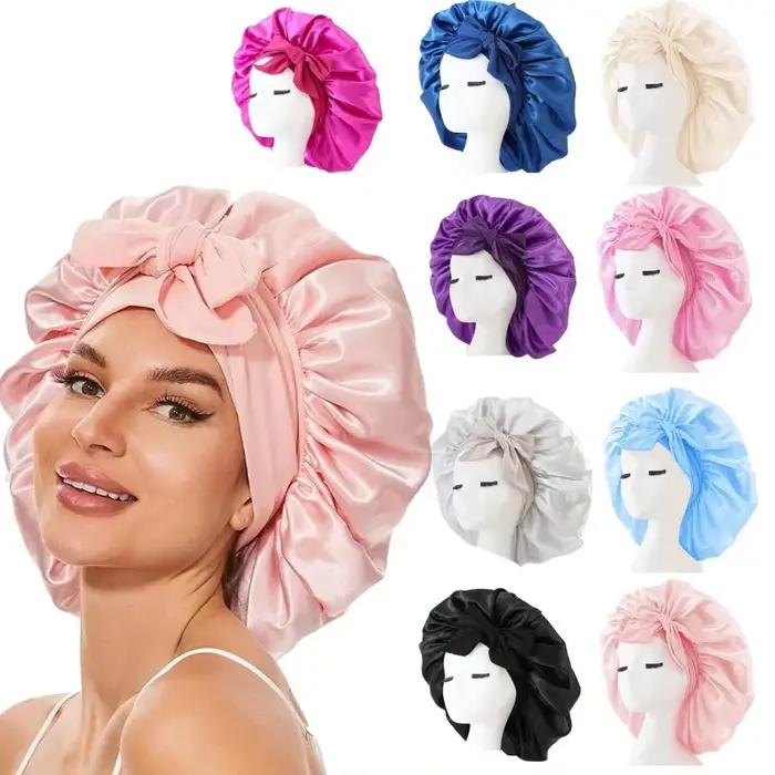 Bonnet réglable en satin de soie