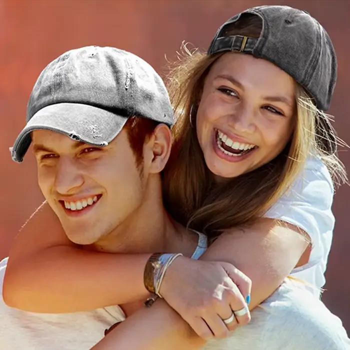 Casquette de baseball effet vieilli en coton pour homme et femme style vintage occasionnels extérieurs multicolor