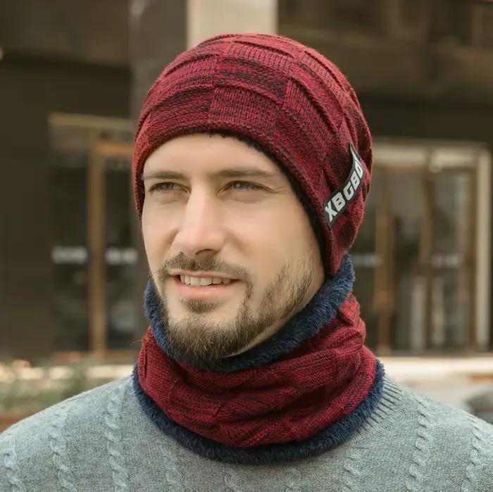 Bonnet et écharpe à doublure polaire chaude pour homme et femme, adapté pour le ski, l'escalade en montagne, les fêtes et les événements spéciaux, disponible en plusieurs couleurs