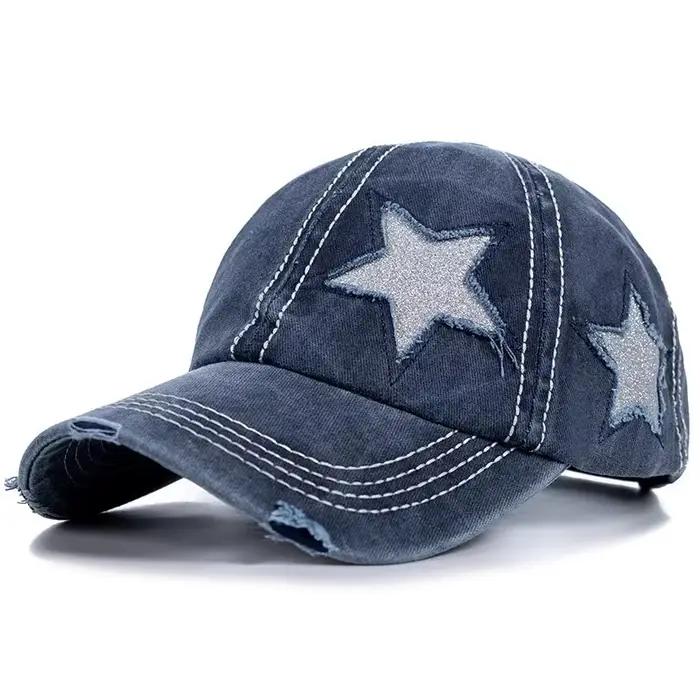 Casquette de baseball réglable pour femmes avec trou pour queue de cheval