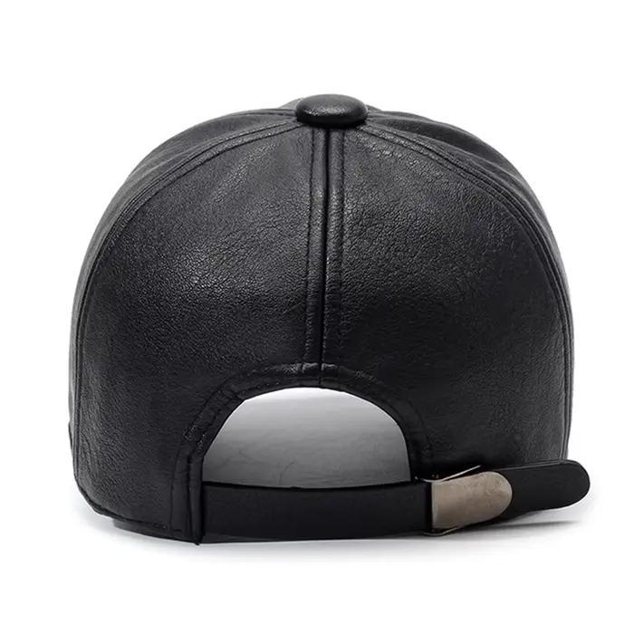 Casquette de baseball en cuir PU de luxe FS pour femme