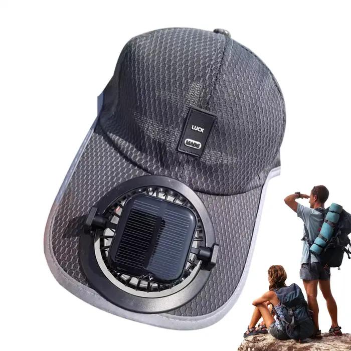 Casquette de baseball solaire à large bord avec ventilateur intégré pour homme – Protection