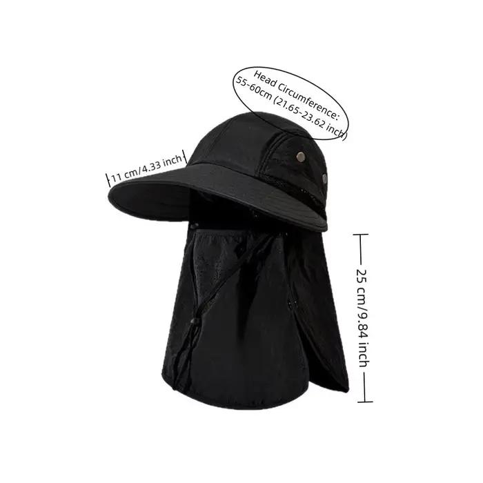 Chapeau de soleil respirant avec rabat pour le cou protection UV large bord polyvalent pour homme et femme occasions extérieures été