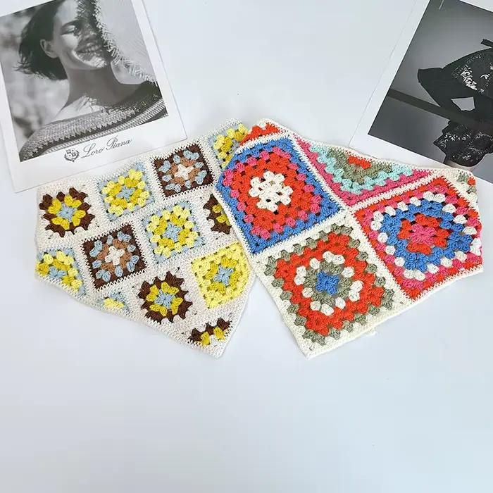 Nouveau foulard triangulaire rétro pastoral français pour femme