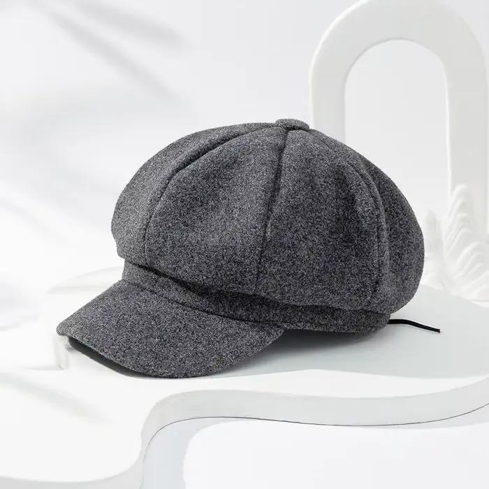 Chapeau octogonal féminin en fibre de polyester élégant pour femmes, idéal pour le printemps, l'automne et les voyages