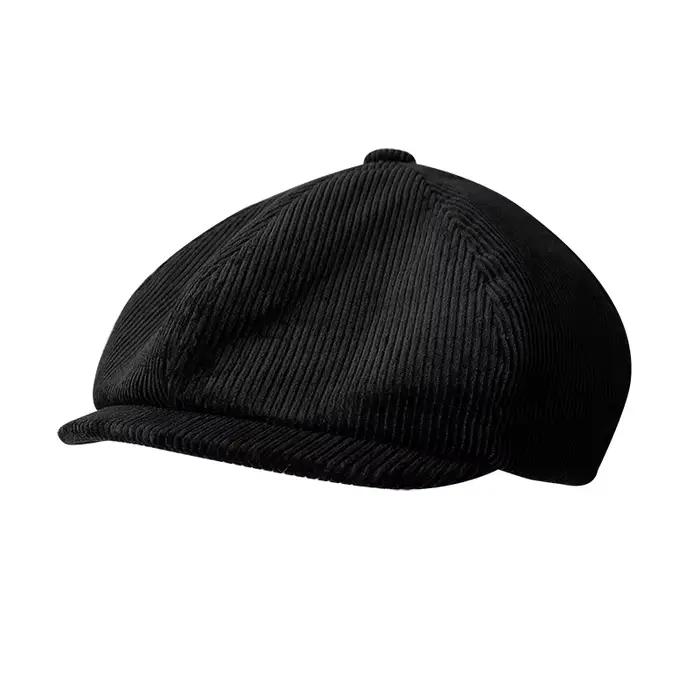 Chapeau octogonal en velours côtelé pour hommes