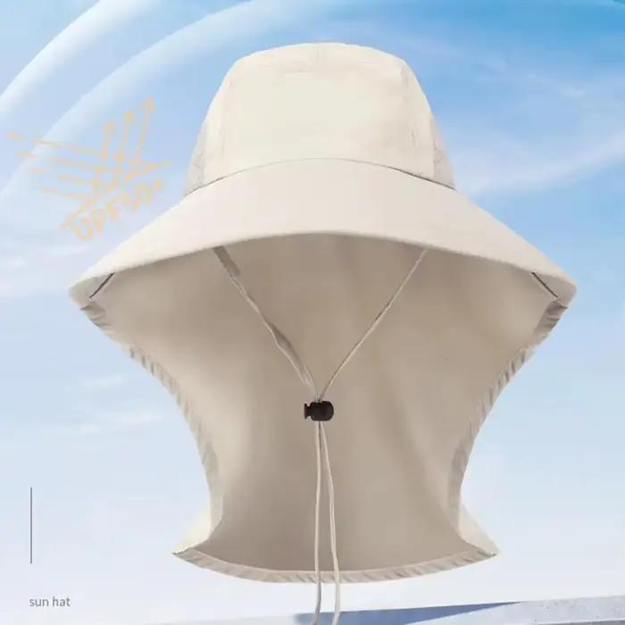 Chapeau de soleil à large bord avec protection du cou pour hommes et femmes