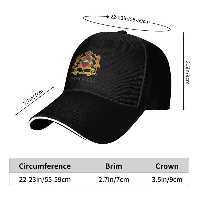 Casquette de baseball unisexe avec écusson du Maroc style rétro camionneur couvre-chef d'extérieur réglable à fermeture snapback pour homme femme occasions extérieures et voyages