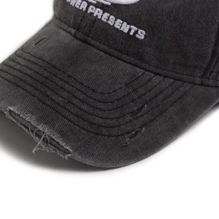 Casquette de baseball vintage en coton délavé brodé pour homme et femme