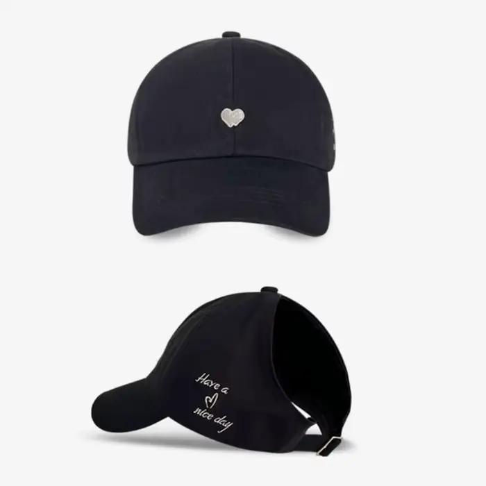 39BB Casquettes baseball en forme cœur brodé pour fille