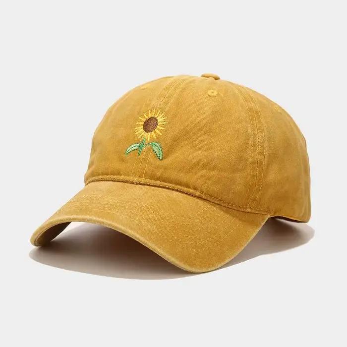 Casquette de Baseball brodée de fleurs en coton 2024