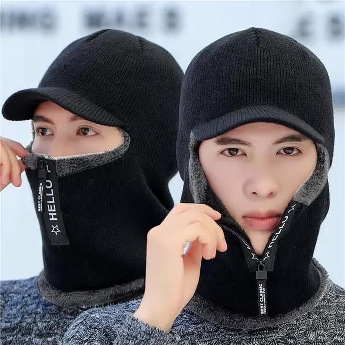 Chapeau de protection des oreilles en laine pour hommes
