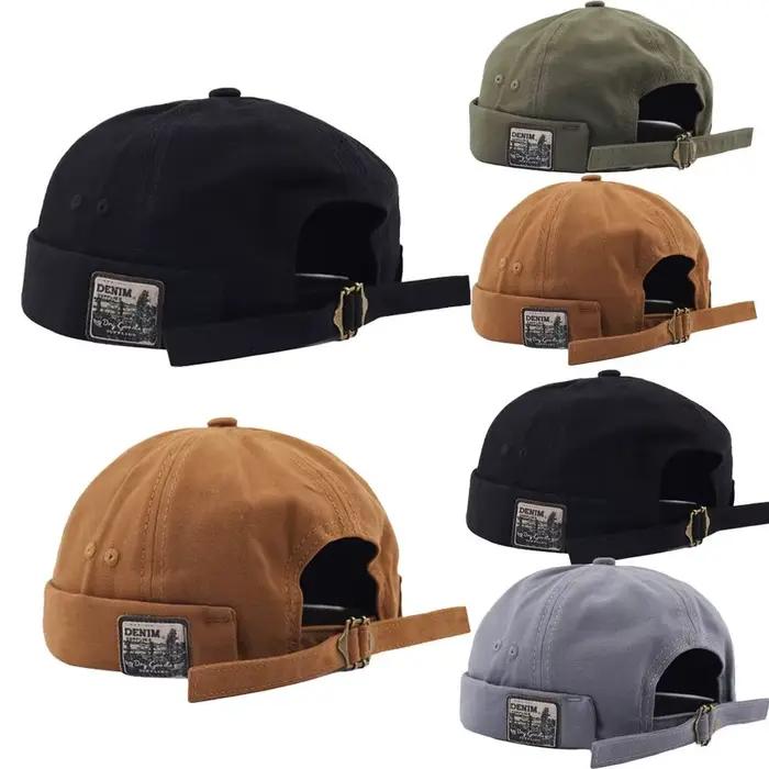 Bonnet Docker en Coton Ajustable pour Homme, Style Rétro Tendance, Unisexe
