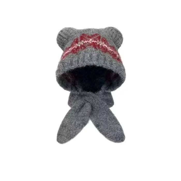 Chapeau tricoté en Jacquard Style Fair Isle rétro