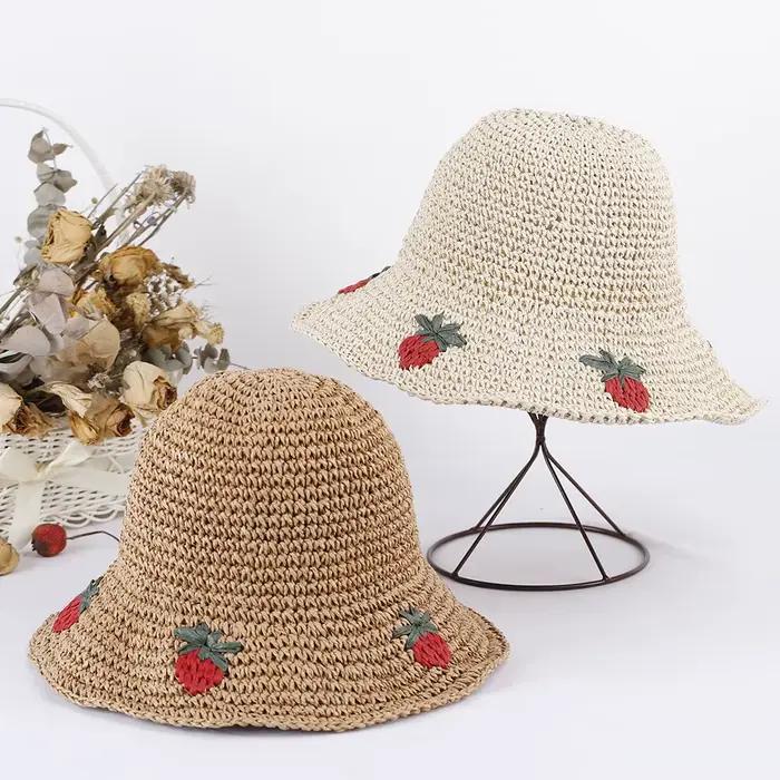 Chapeau de paille fraise pour femmes