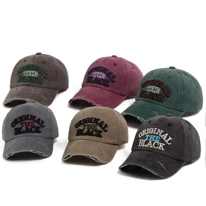 Casquette de baseball vintage unisexe avec broderie de lettres