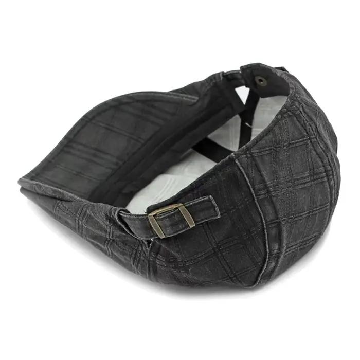 Casquette à carreaux décontractée unisexe béret de couleur unie chapeau fin pour homme et femme printemps été protection solaire occassions décontractées