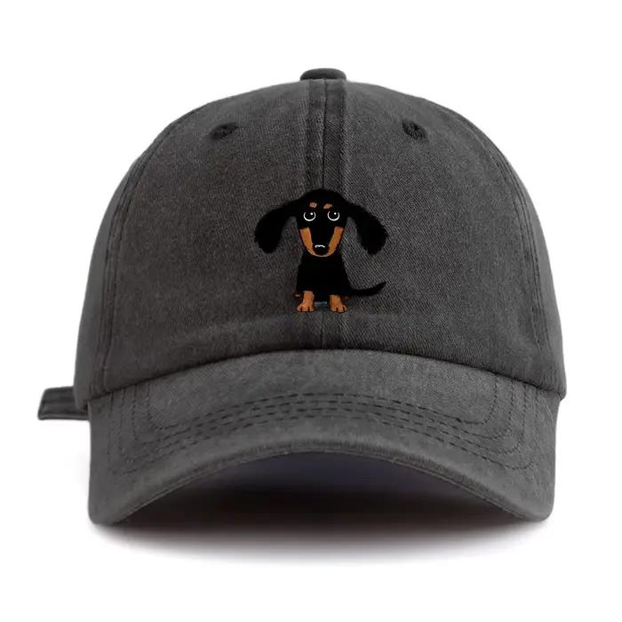 Casquette de Baseball Délavée Imprimée Teckel Multifonctionnelle Pour Adultes Style Rétro Minimaliste Occasions Spéciales