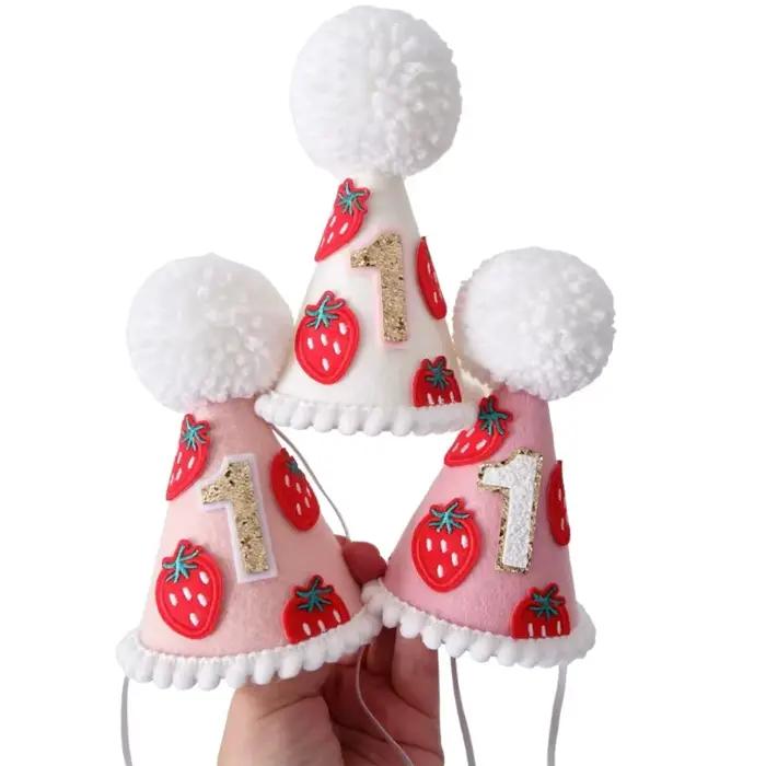 Chapeau d'anniversaire casquettes fête célébration en feutre