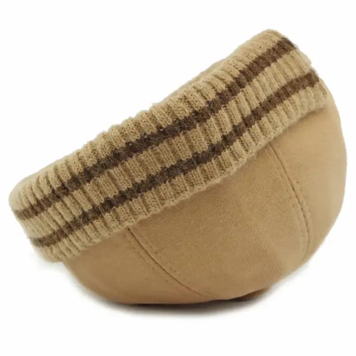 Chapeau de bombardier tricoté en coton polyester russe style ushanka pour hommes et femmes occasions hivernales décontractées