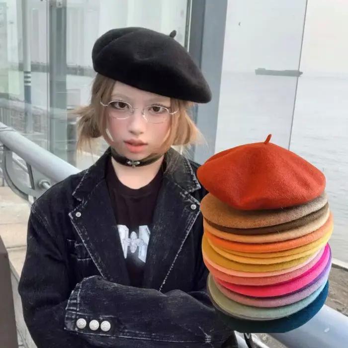 Bérets multicolores en polyester pour femmes et filles, chapeau de peintre rétro, bérets sport pour toutes les saisons et occasions décontractées