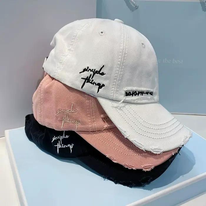 Casquette de baseball délavée vintage pour gros enfants Ins mode lettre broderie chapeau de soleil pour printemps été streetwear chapeaux pour hommes